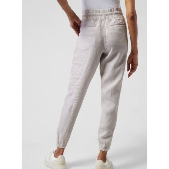 Athleta Cabo Tide Linen size 14 Cream Pull On Drawstring - Picture 3 of 12